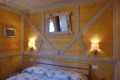 Detail of bedroom with double bed