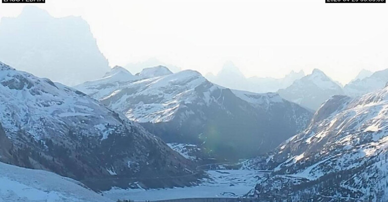 Webcam Canazei-Belvedere - Lago e Passo Fedaia